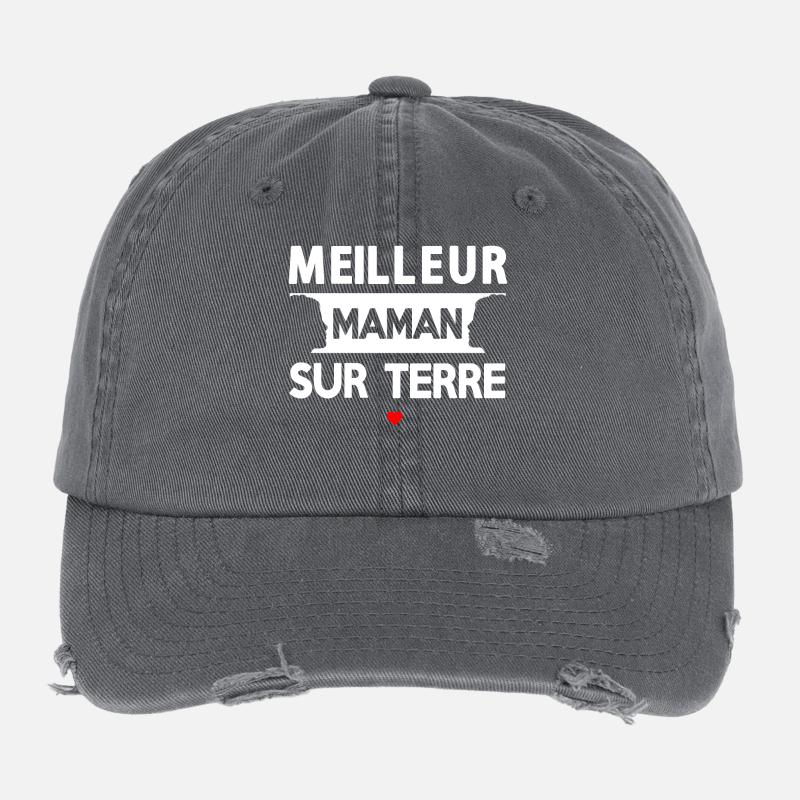 Zitat der Mutter auf der Erde Flexfit Vintage Destroyed Cap