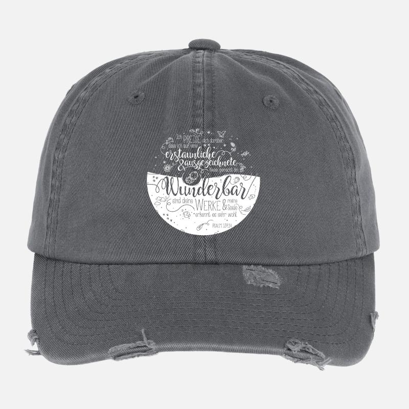 Wunderbar sind deine Werke - Psalm 139 Flexfit Vintage Destroyed Cap
