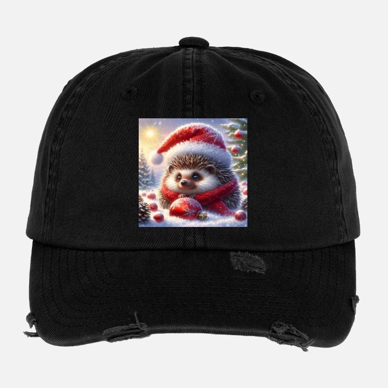 Hérisson de Noël Casquette vintage effet usé Flexfit