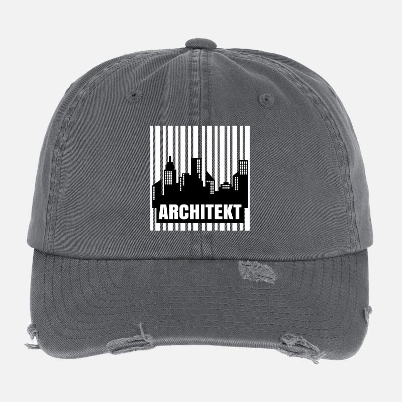 Architect Saying Work Career Job Supervisor Flexfit Vintage Destroyed Cap