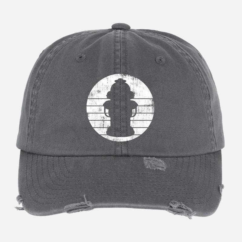 Feuer Hydrant Zeichnung Flexfit Vintage Destroyed Cap