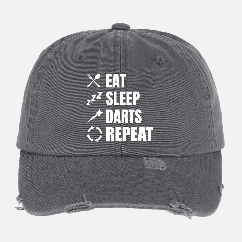 Eating, sleeping, repeating darts Flexfit Vintage Destroyed Cap