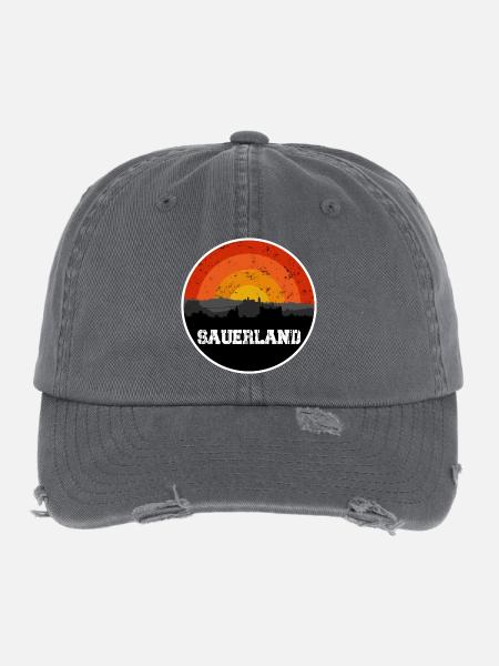 Sauerland Original Skyline - Flexfit Vintage Destroyed Cap - Dunkelgrau - Vorne