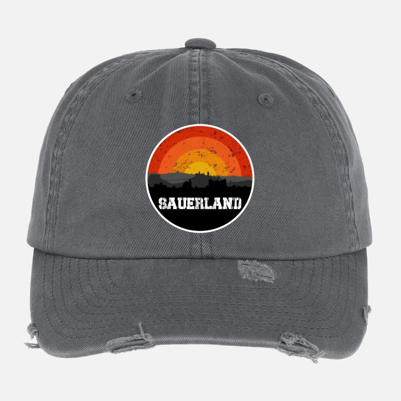 Sauerland Original Skyline Casquette vintage effet usé Flexfit