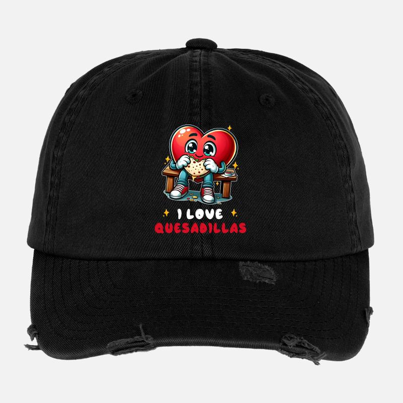 Ich liebe Quesadillas Mexiko Flexfit Vintage Destroyed Cap