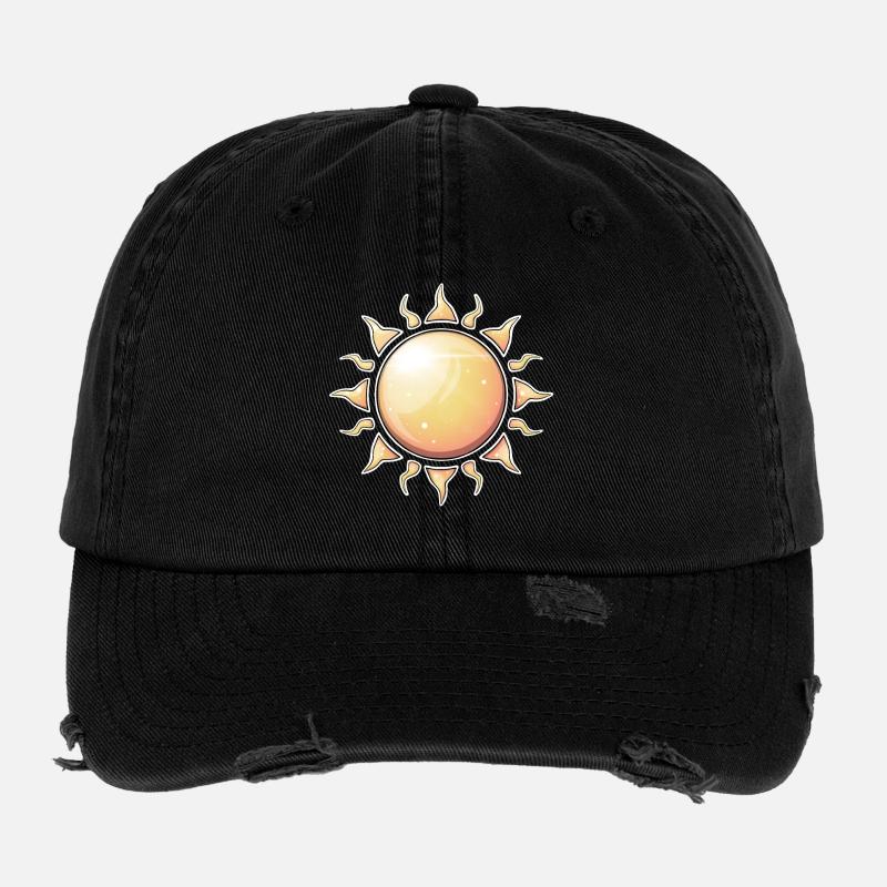 Radiant Sunburst Nature Design - Flexfit Vintage Destroyed Cap - black