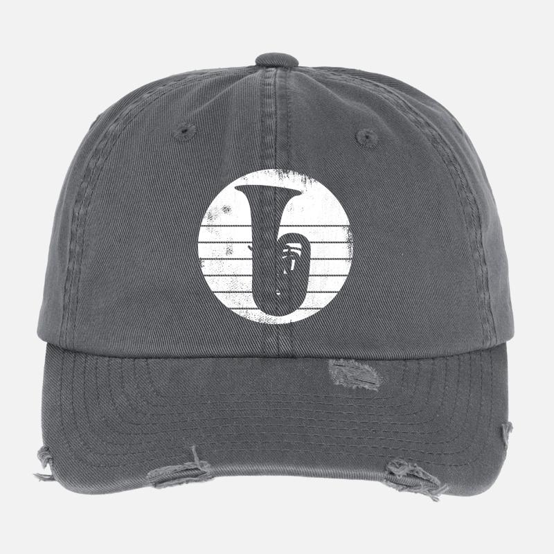 Dessin de tuba Casquette vintage effet usé Flexfit