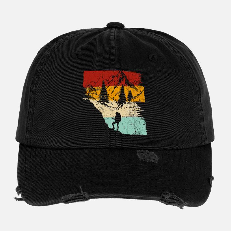 Sunset Forest Trek Retro Flexfit Vintage Destroyed Cap