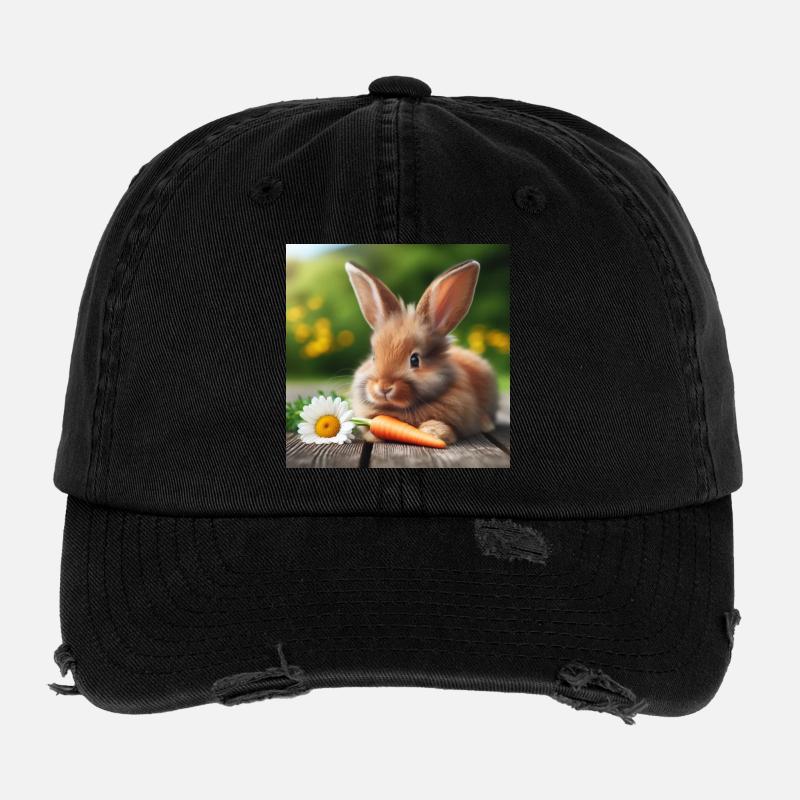 Adorable lapin Casquette vintage effet usé Flexfit