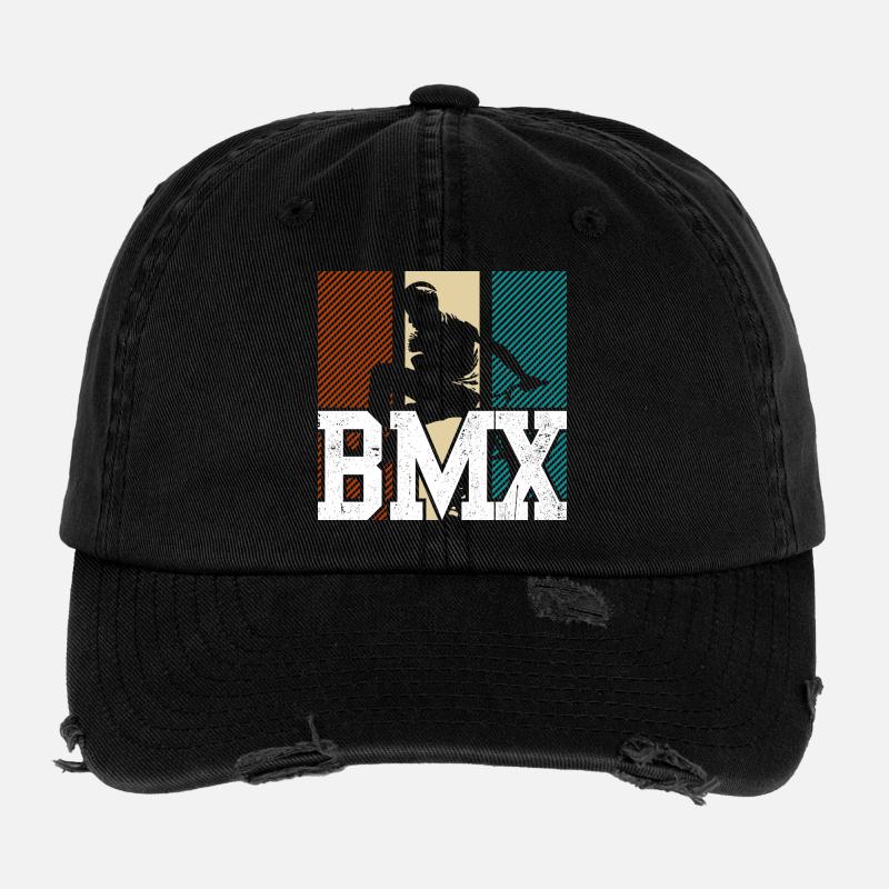 BMX Jump Neon Panels Flexfit Vintage Destroyed Cap