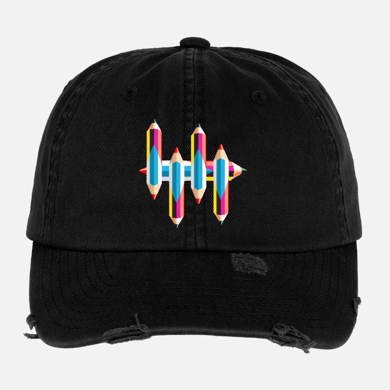 Colorful crayons Flexfit Vintage Destroyed Cap
