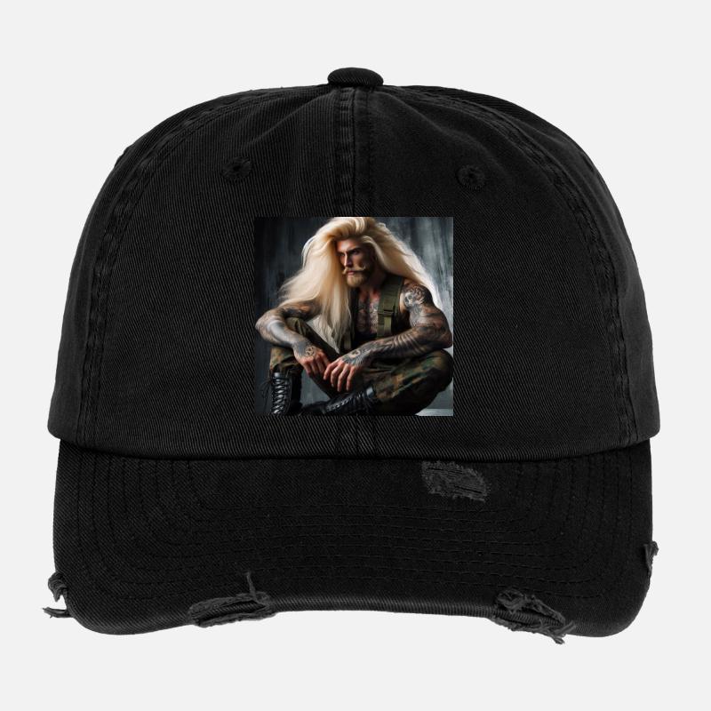 Militärisch schwer Flexfit Vintage Destroyed Cap