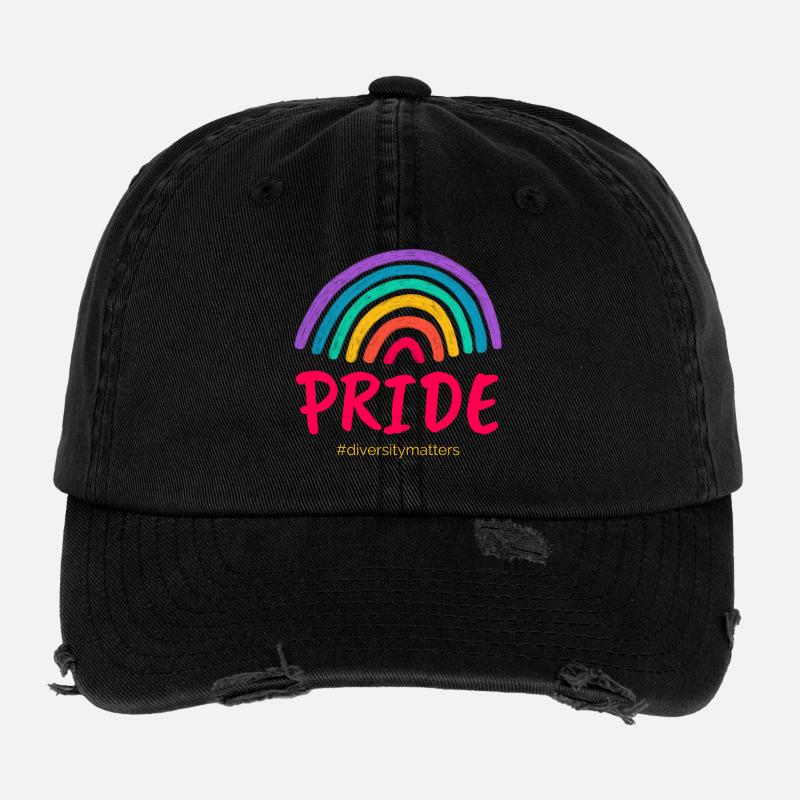 Pride pink #diversitymatters Flexfit Vintage Destroyed Cap