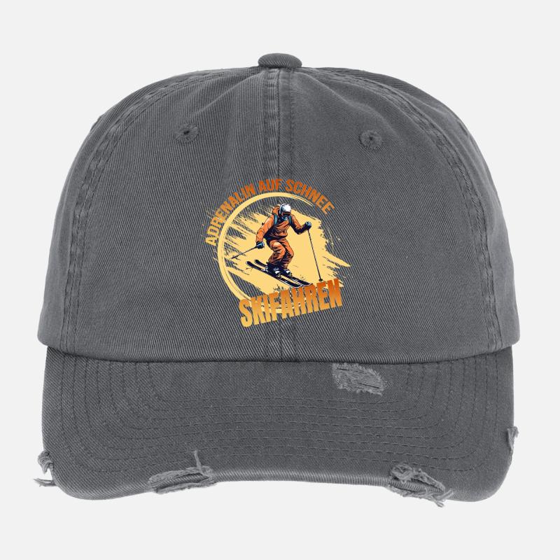 Adrenalin auf Schnee - Skifahren Flexfit Vintage Destroyed Cap