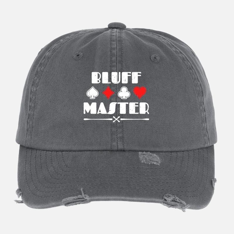 Poker Bluff Zocken Casino Statement Profispieler Flexfit Vintage Destroyed Cap