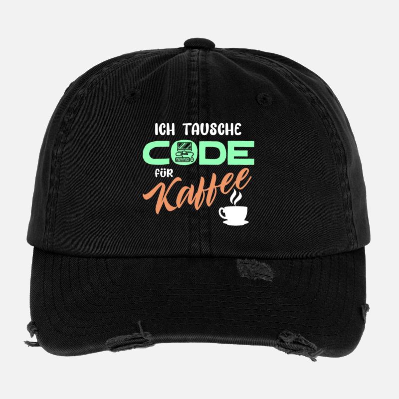 Code Developer Statement Programmierer Computer Flexfit Vintage Destroyed Cap