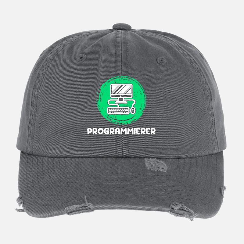 Computer Freak Scripting Developer Programmer Flexfit Vintage Destroyed Cap