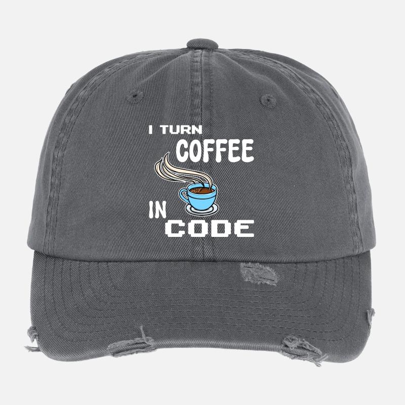 Developer Computerfreak Statement Programmierer Flexfit Vintage Destroyed Cap