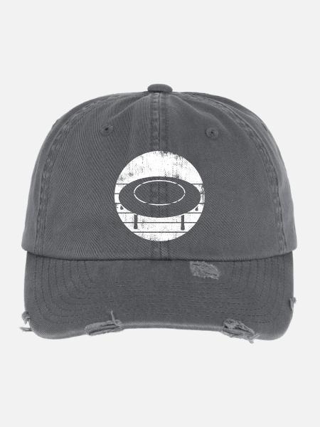 Croquis de trampoline - Casquette vintage effet usé Flexfit - charbon - Devant