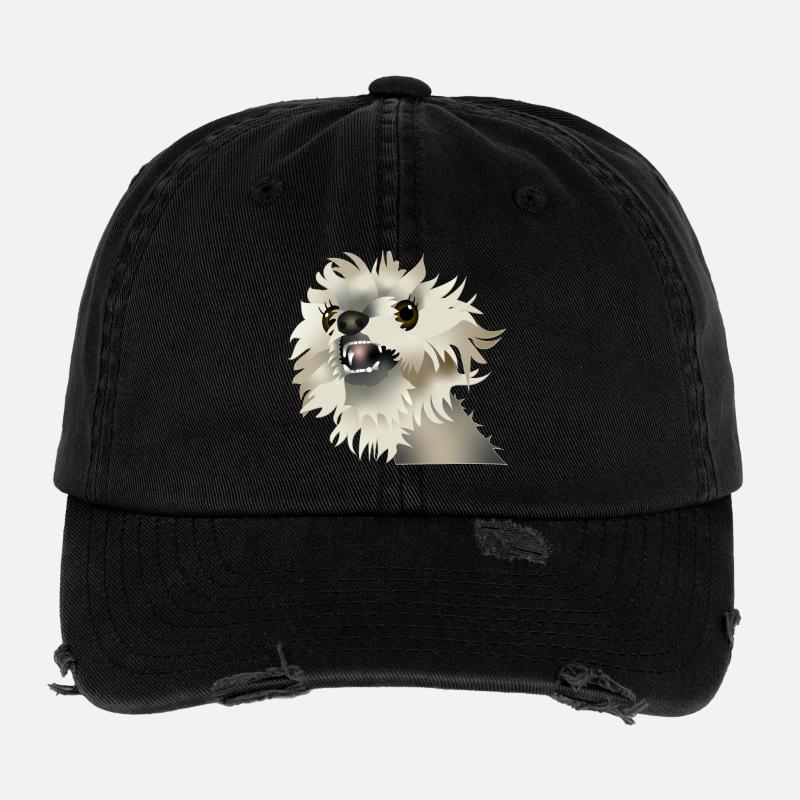 Happy dog - Flexfit Vintage Destroyed Cap - black