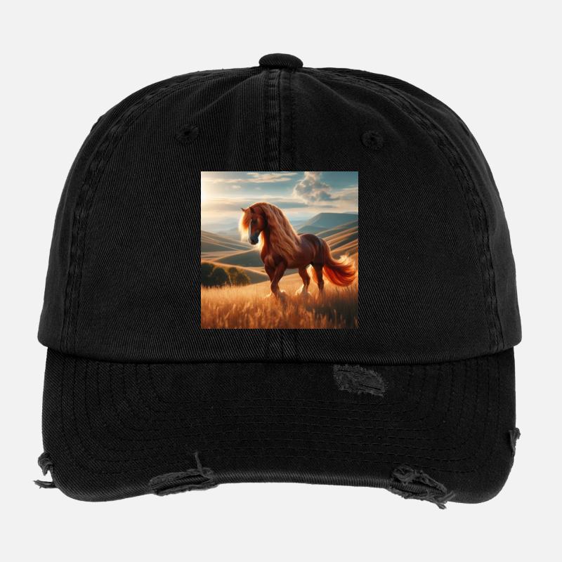 Freies Pferd Flexfit Vintage Destroyed Cap