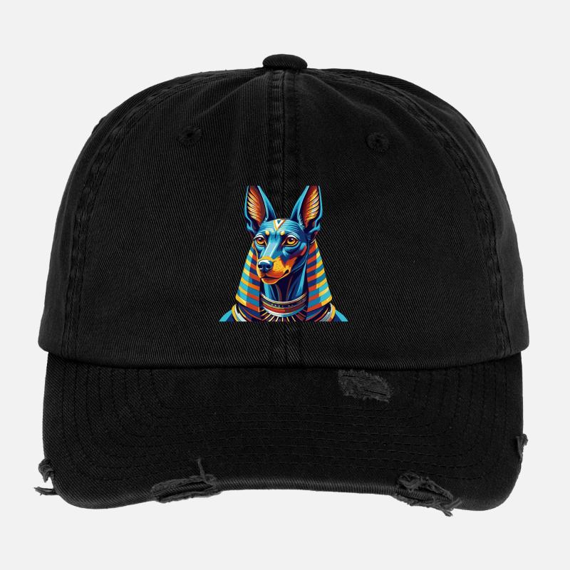 Pharaoh Hound Dog Breed Colorful Cartoon Kawaii Flexfit Vintage Destroyed Cap