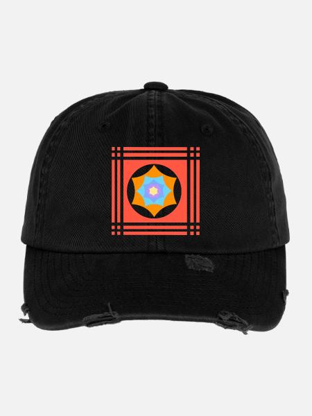 Colour games with a star - Flexfit Vintage Destroyed Cap - black - Front