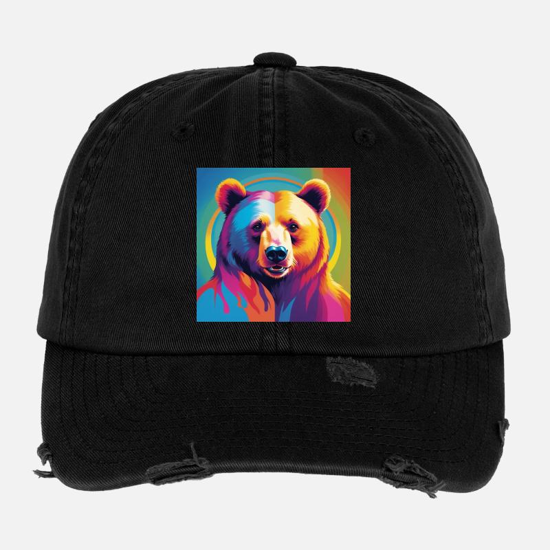 Pride Bear Flexfit Vintage Destroyed Cap