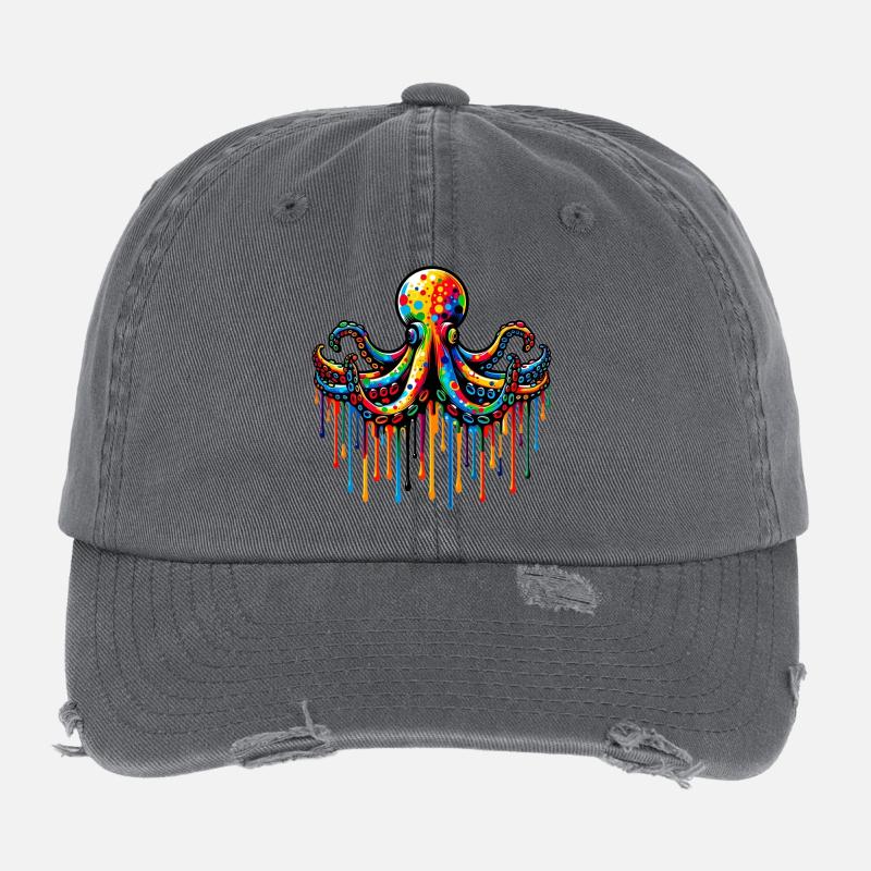 Pieuvre Casquette vintage effet usé Flexfit