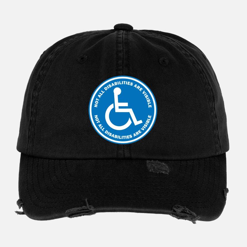 Not All Disabilities Are Visible Flexfit Vintage Destroyed Cap