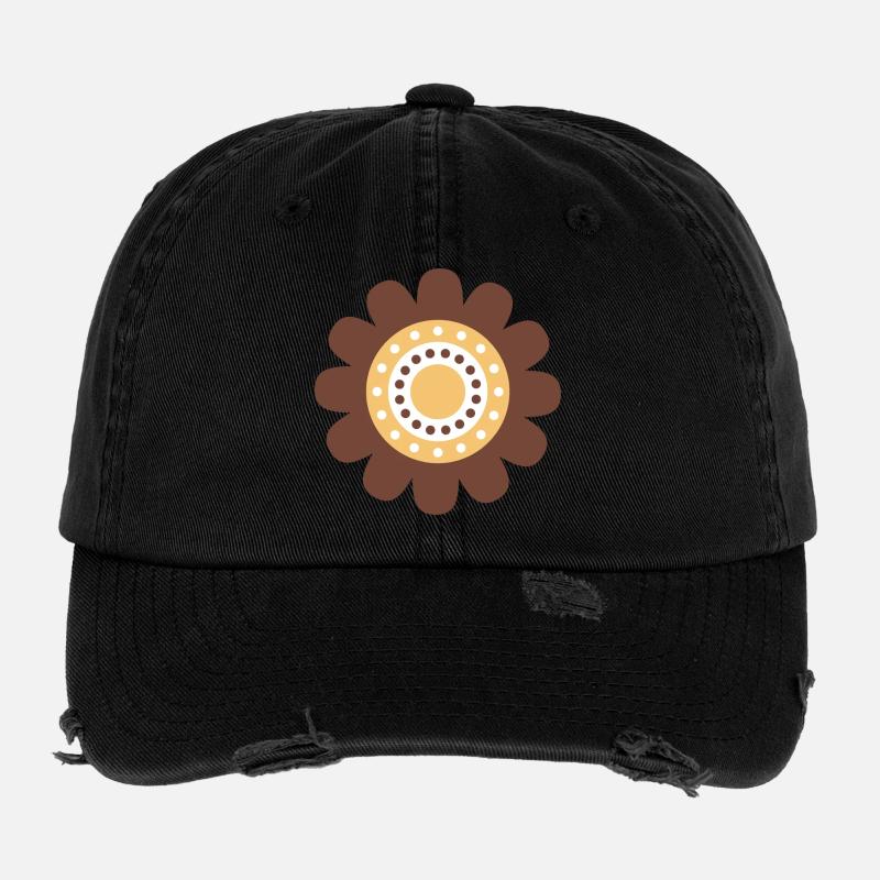 Süße braune Gänseblümchenblume Flexfit Vintage Destroyed Cap