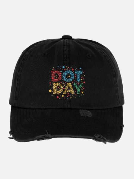DOT-TAG - Flexfit Vintage Destroyed Cap - Schwarz - Vorne