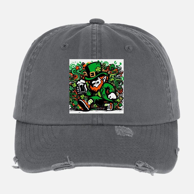 Leprechaun Irlande Casquette vintage effet usé Flexfit