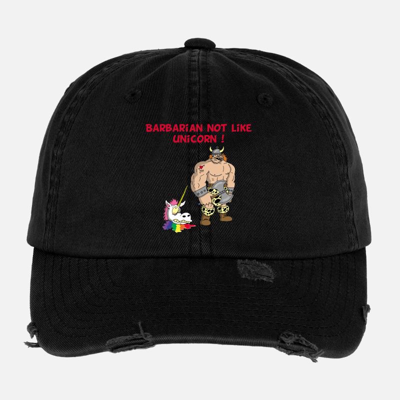 The barbarian and the unicorn Flexfit Vintage Destroyed Cap