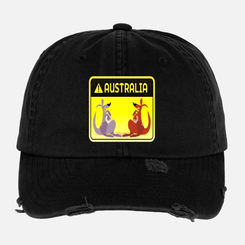 AUSTRALIEN BEUTELTIERE KÄNGURU PAARE Flexfit Vintage Destroyed Cap