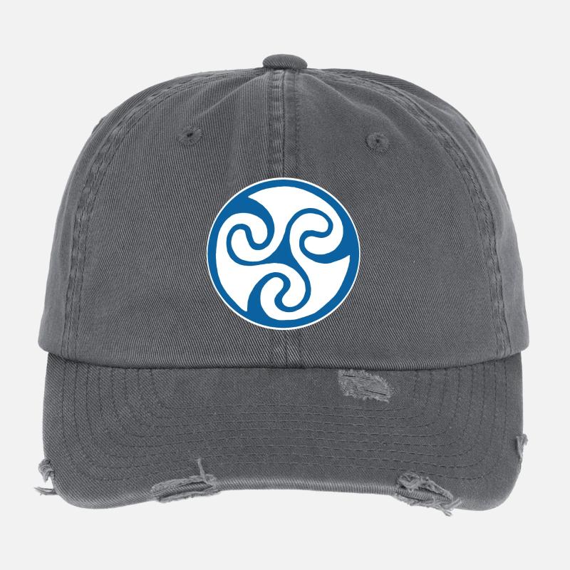 Blaues keltisches Symbol Flexfit Vintage Destroyed Cap