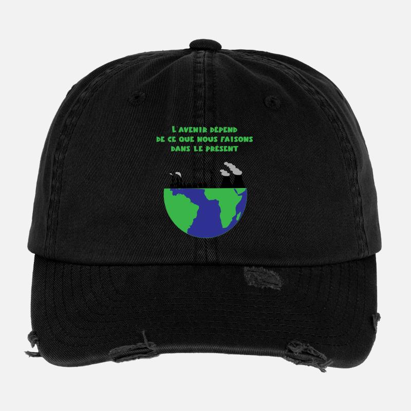Planète Terre Casquette vintage effet usé Flexfit