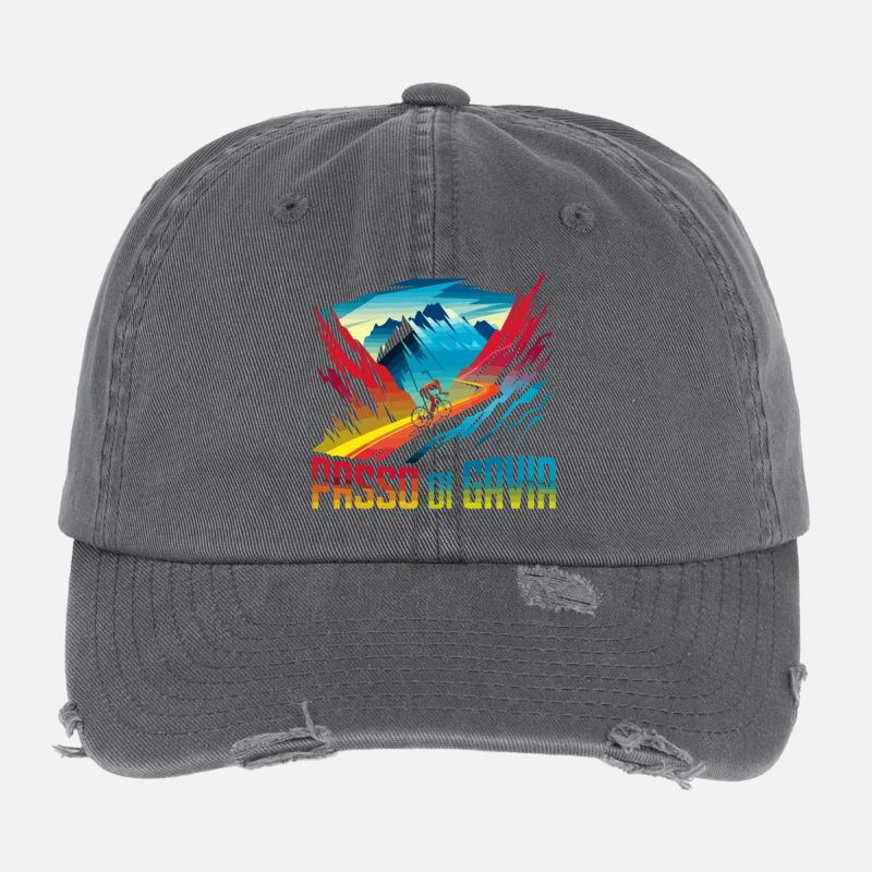 Gavia Pass - Legendary Ascent - Italy Flexfit Vintage Destroyed Cap
