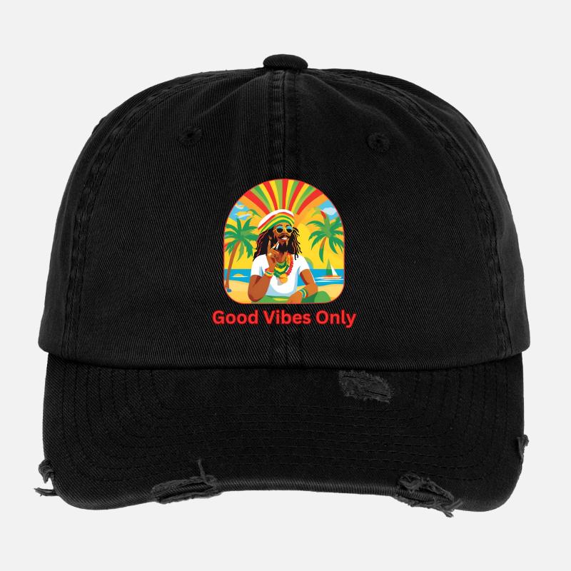 – Rasta-Man Jamaica Summer Sun Flexfit Vintage Destroyed Cap