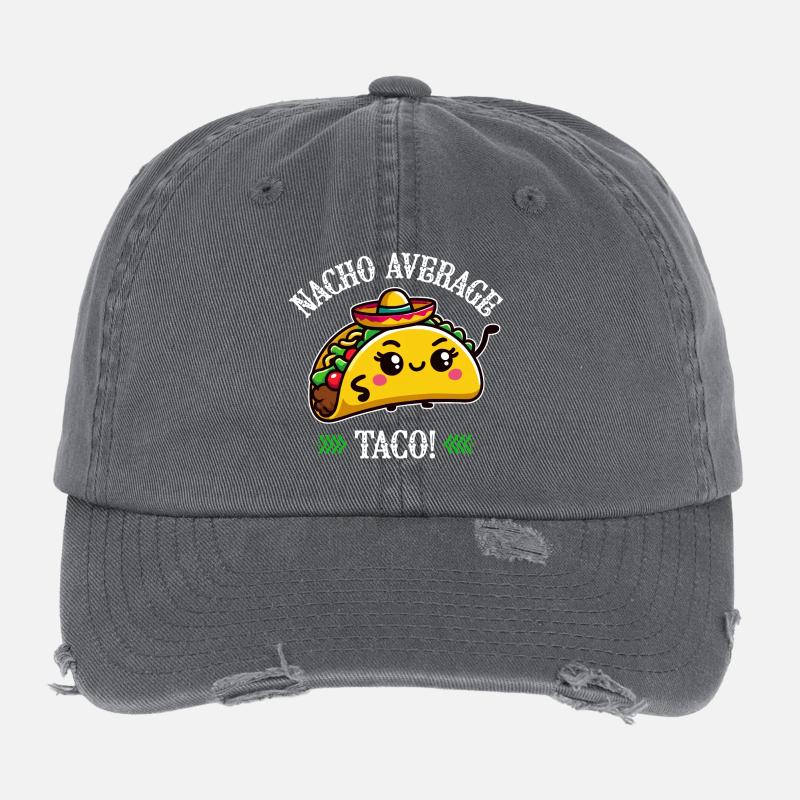 Nacho Average Taco – Lustiges Taco-Design Flexfit Vintage Destroyed Cap