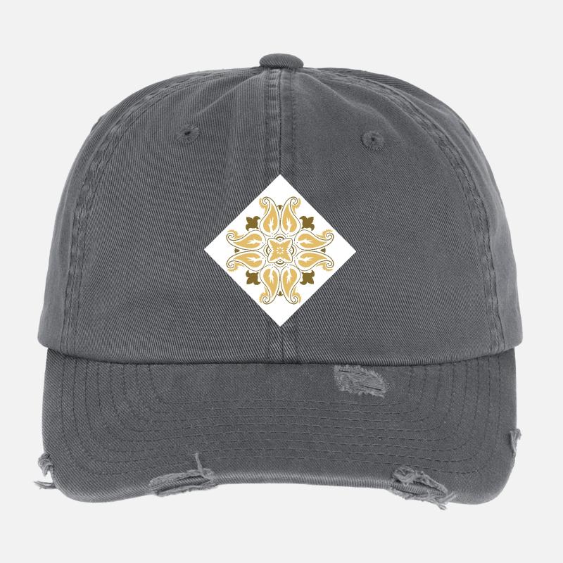 orientalisches Muster Marokko Brauntöne Flexfit Vintage Destroyed Cap