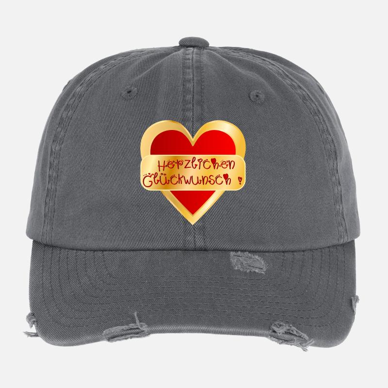 HERZ HERZLICHEN GLÜCKWUNSCH Flexfit Vintage Destroyed Cap