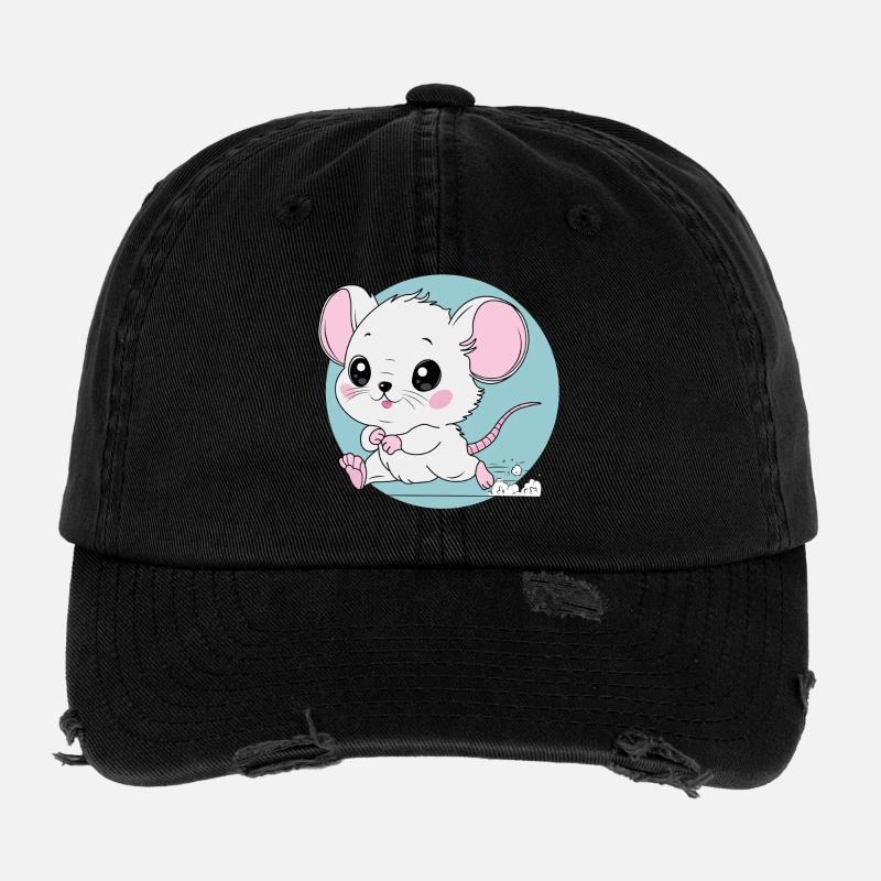 Souris Drôle en Course - Amateur de Fromage Casquette vintage effet usé Flexfit