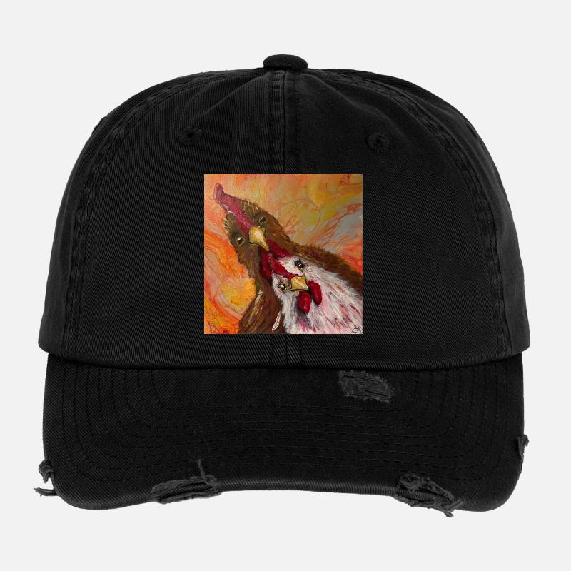 Coq et poulet Casquette vintage effet usé Flexfit