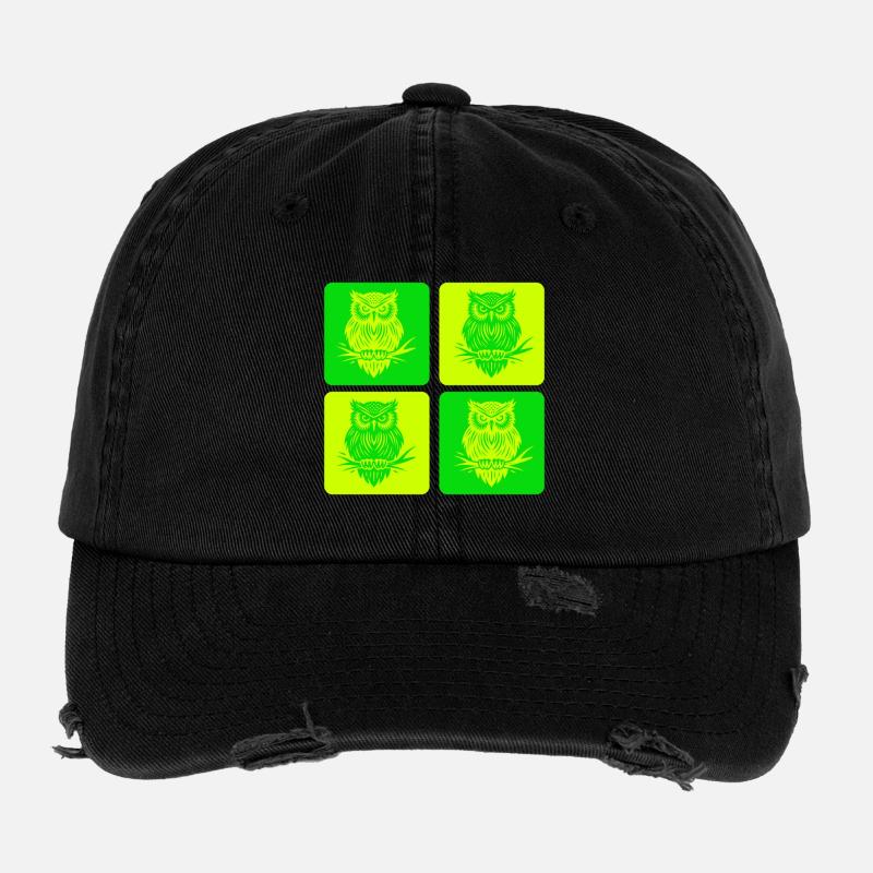 Eule – Zeitlose Eleganz im Wald Flexfit Vintage Destroyed Cap