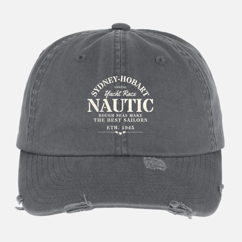 Nautical Design Year 1945 Flexfit Vintage Destroyed Cap