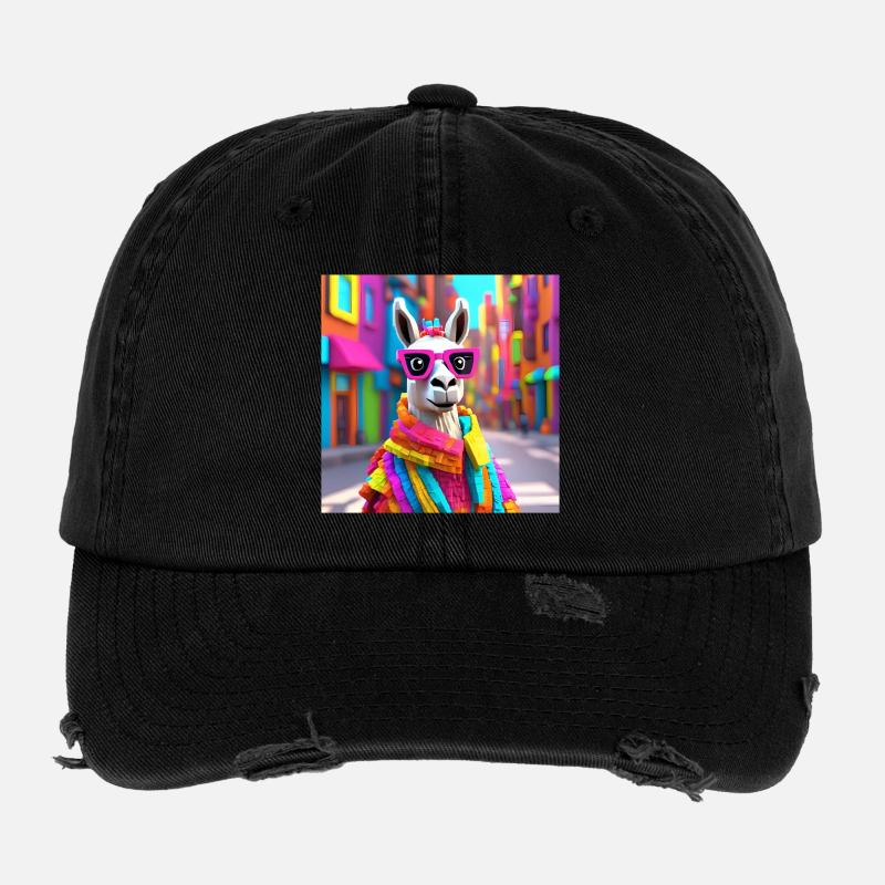lama, alpaga, lama marrant Casquette vintage effet usé Flexfit