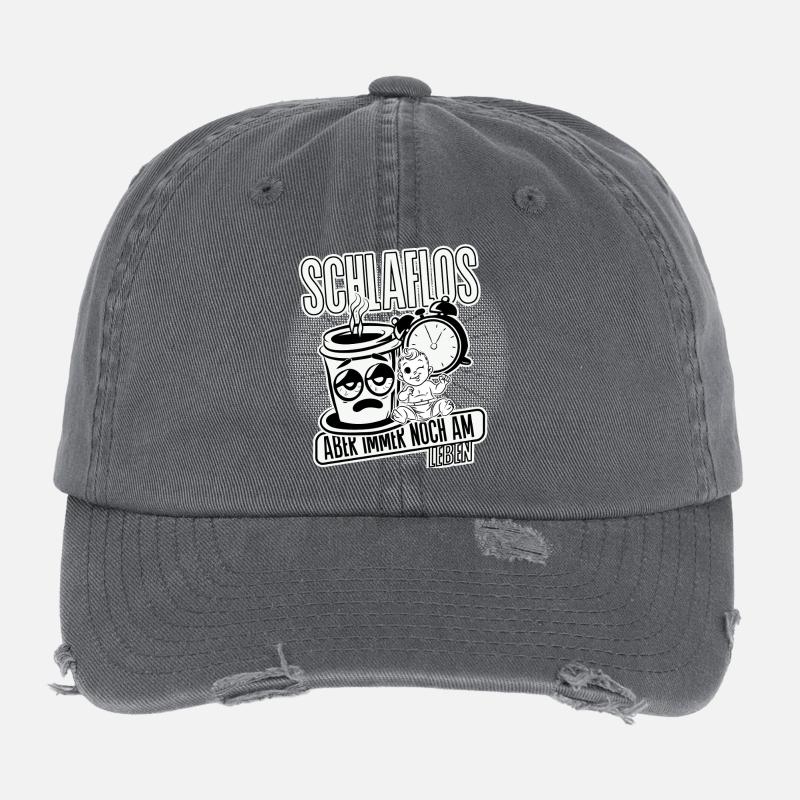 Schlaflos – aber immer noch am leben. Mom Life Flexfit Vintage Destroyed Cap
