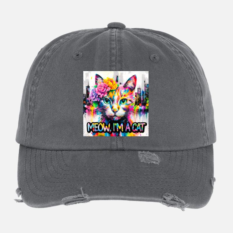 Kunstvolle katze Flexfit Vintage Destroyed Cap