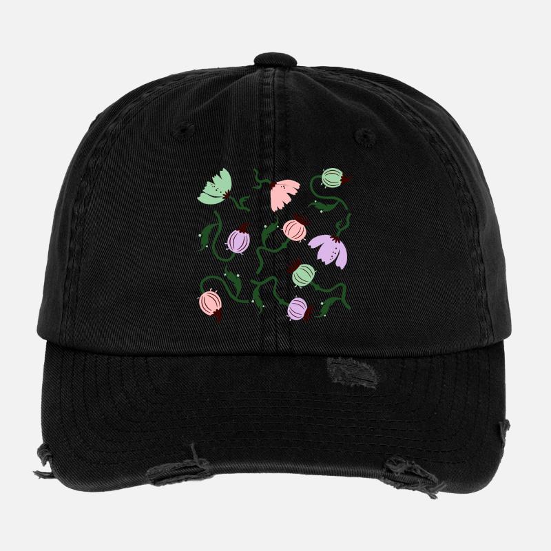 Coquelicots audacieux fleurs L coquelicots floraux fleurs Casquette vintage effet usé Flexfit